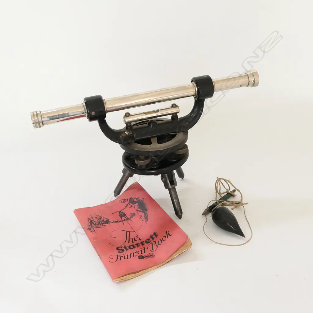 L.S STARRETT, ATHOL, MASS, USA 101-A CHROME STEEL SIMPLE THEODOLITE, IN PINE BOX Image 1++